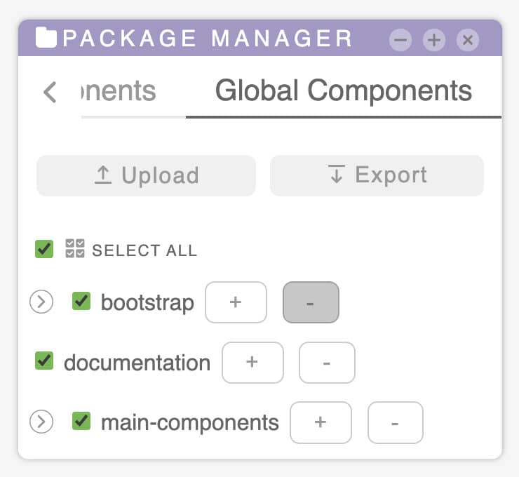tilepieces documentation - Panels-PackageManager-GlobalComponent-delete