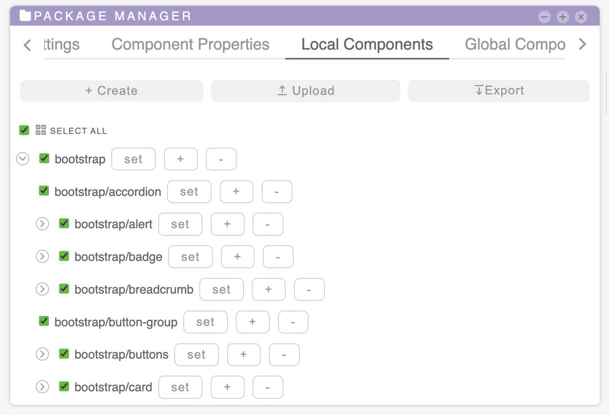 tilepieces documentation - Panels-PackageManager-LocalComponent