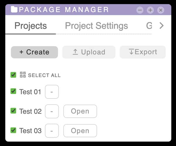 tilepieces documentation - package-manager-projects-create